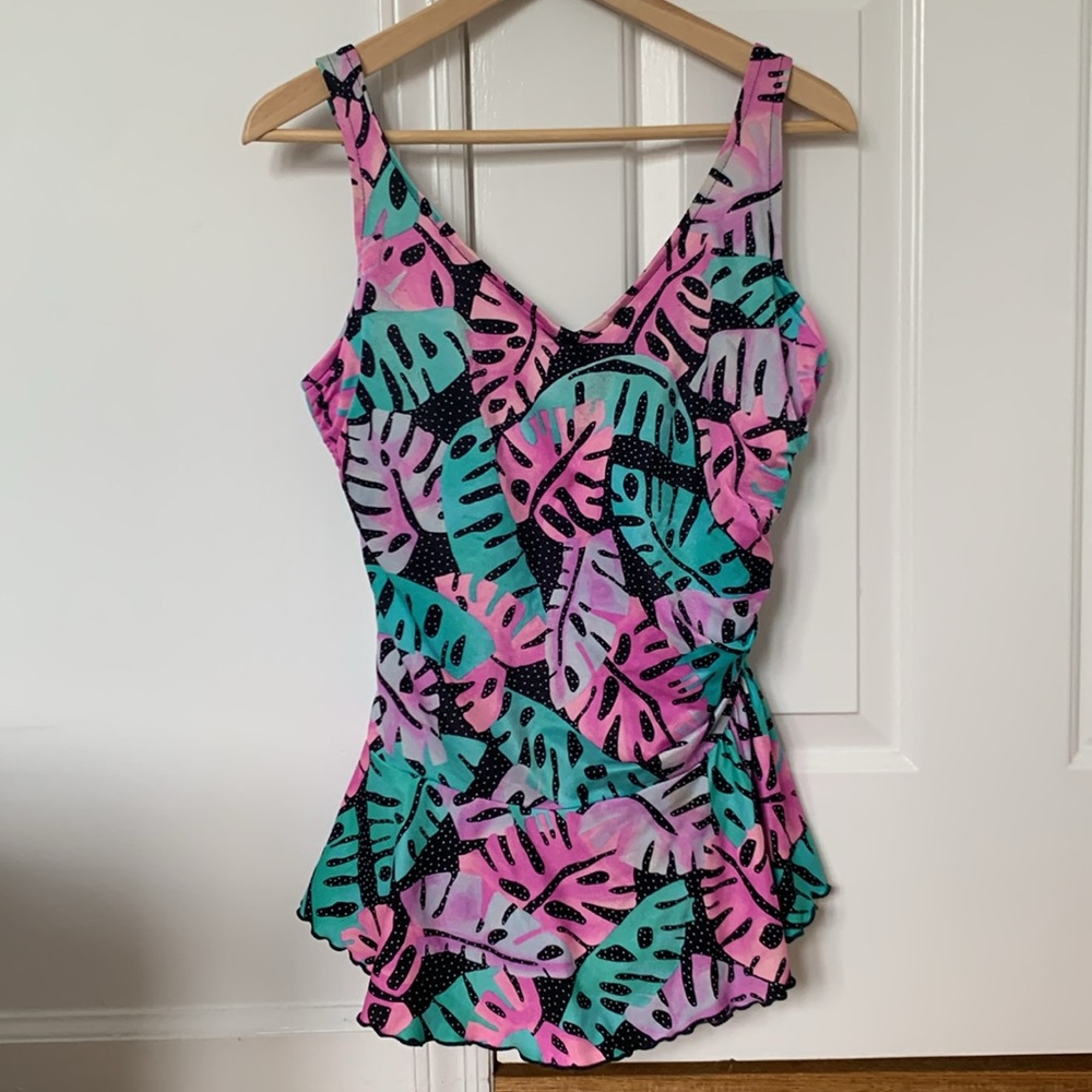 Vintage Slimsuit One Piece Swimsuit L XL M - tagged vintage 16